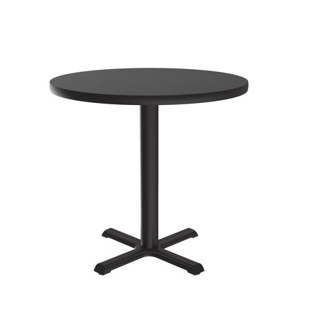 Correll Round Café Bistro and Breakroom Pedestal Table, 29" H, High Pressure Laminate Top, Black Granite BXT48R-07